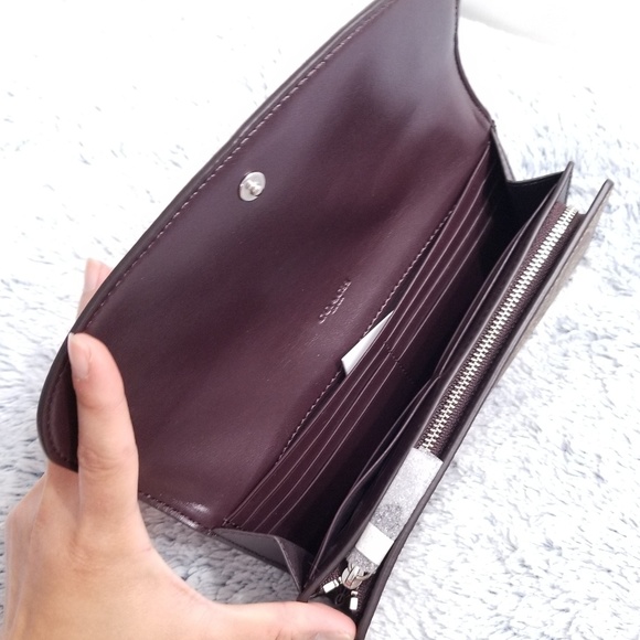 🍒NWT🍒 COACH SIGNATURE CANVAS ENVELOPE WAL - Picture 7 of 8